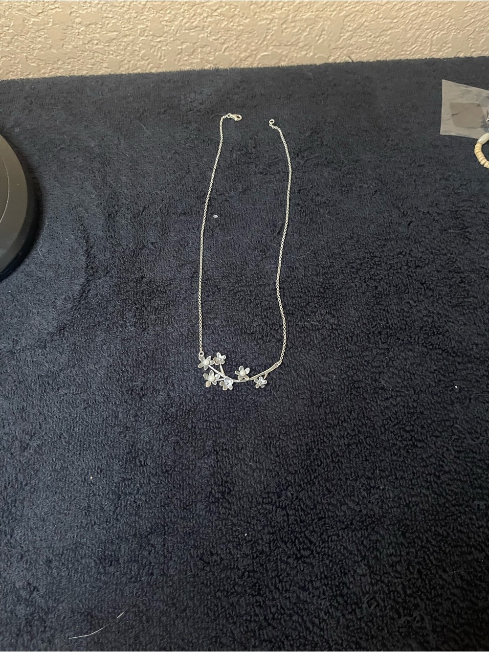 Delicate Silver Floral Cluster Necklace for Women